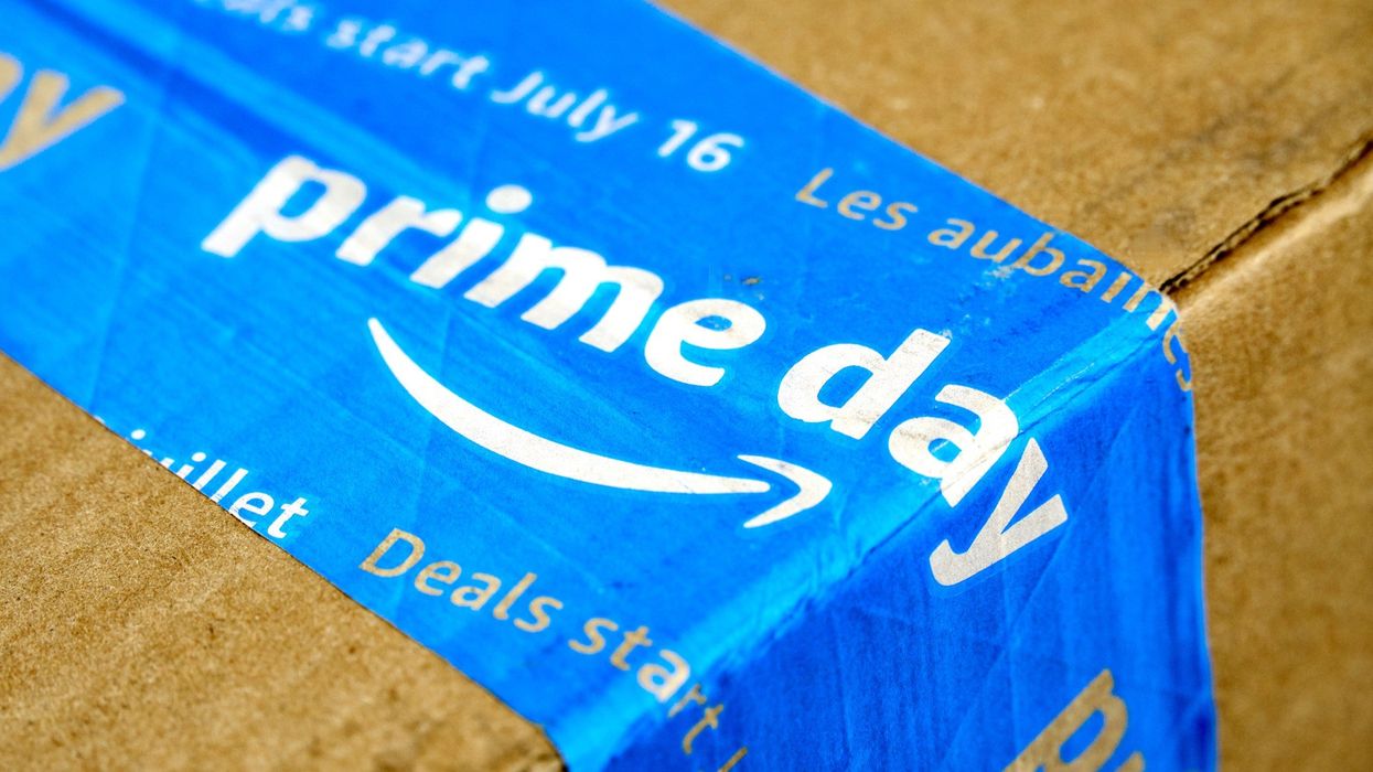 Amazon box with Prime Day tape.