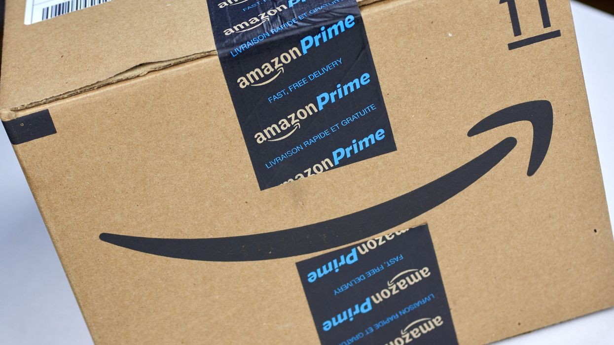 Amazon package with Prime shipping tape.