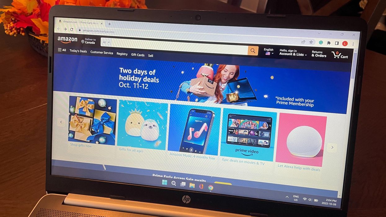 Amazon Prime Early Access Sale page open on a laptop.