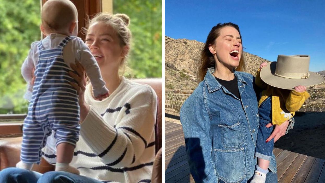 Amber Heard with her daughter, Oonagh Paige.