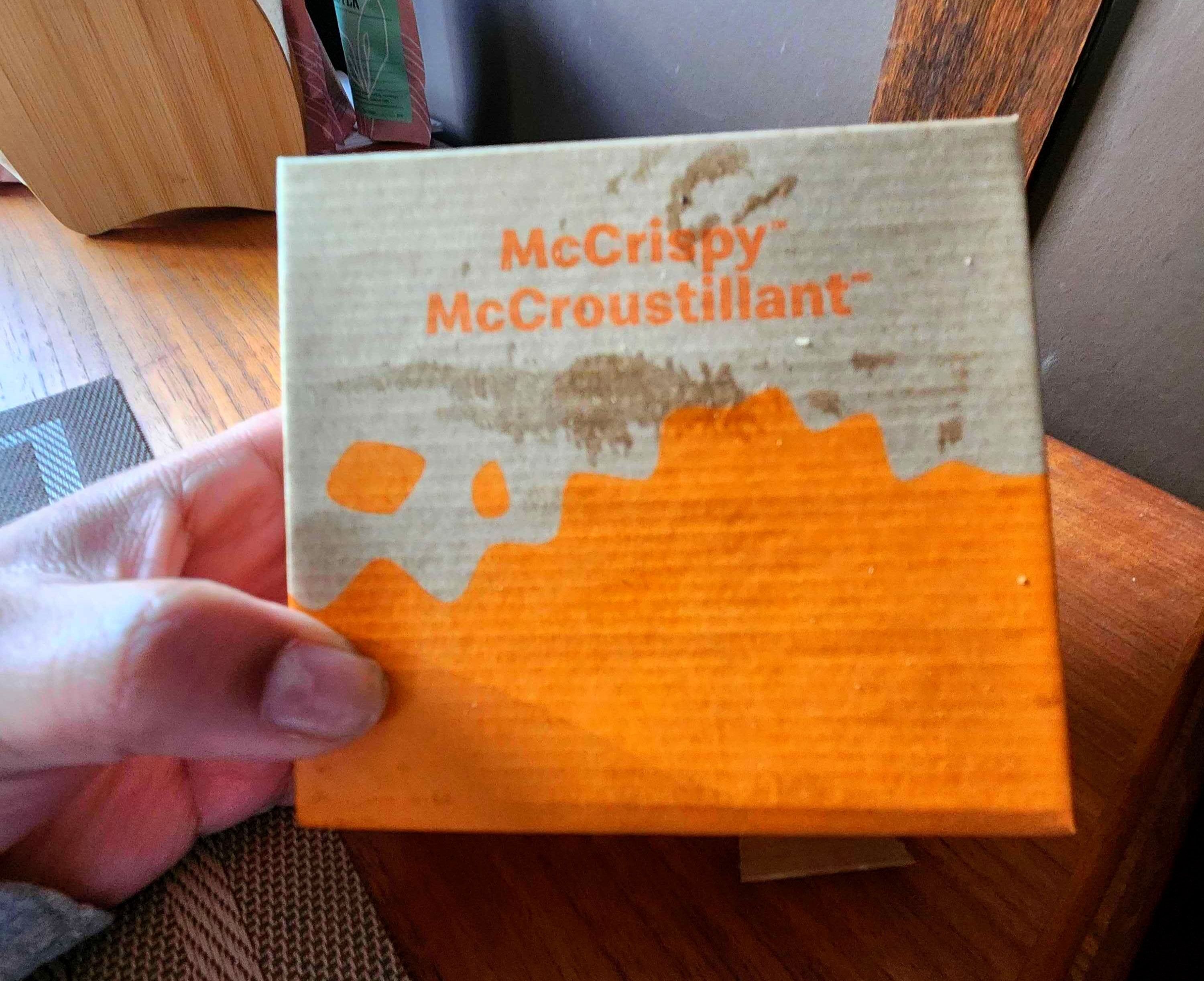 AMcDonald's McCrispy box.
