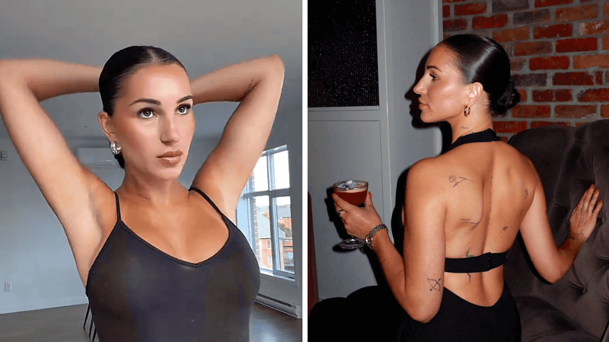 Amélie d'OD Panama. Droite : Le fameux « slick back bun » d'Amélie d'OD Panama.