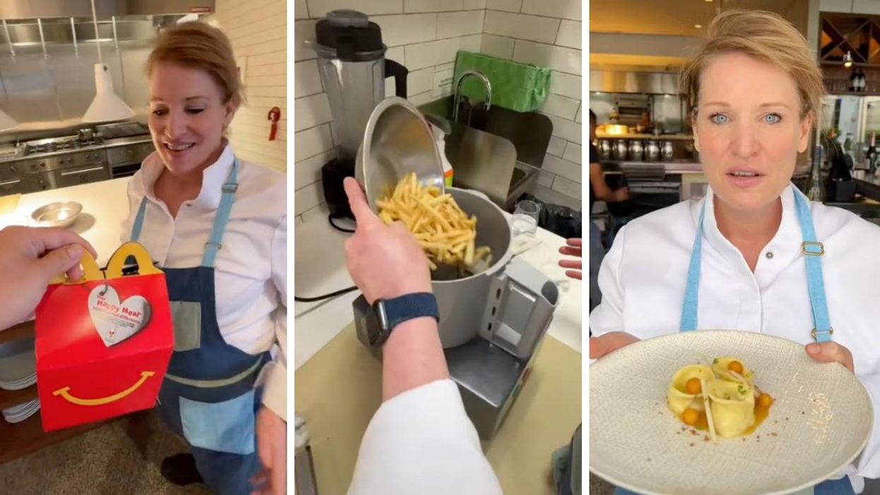 Amy Brandwein turns a McDonald's Happy Meal into a gourmet pasta dish.