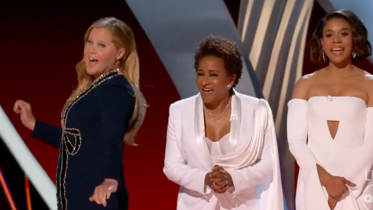 Amy Schumer, Wanda Sykes, and Regina Hall hosting the Oscars 2022.
