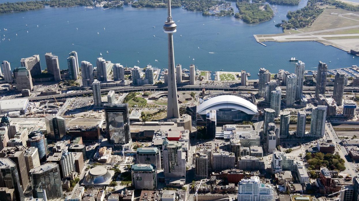 An aerial view of downtown Toronto.