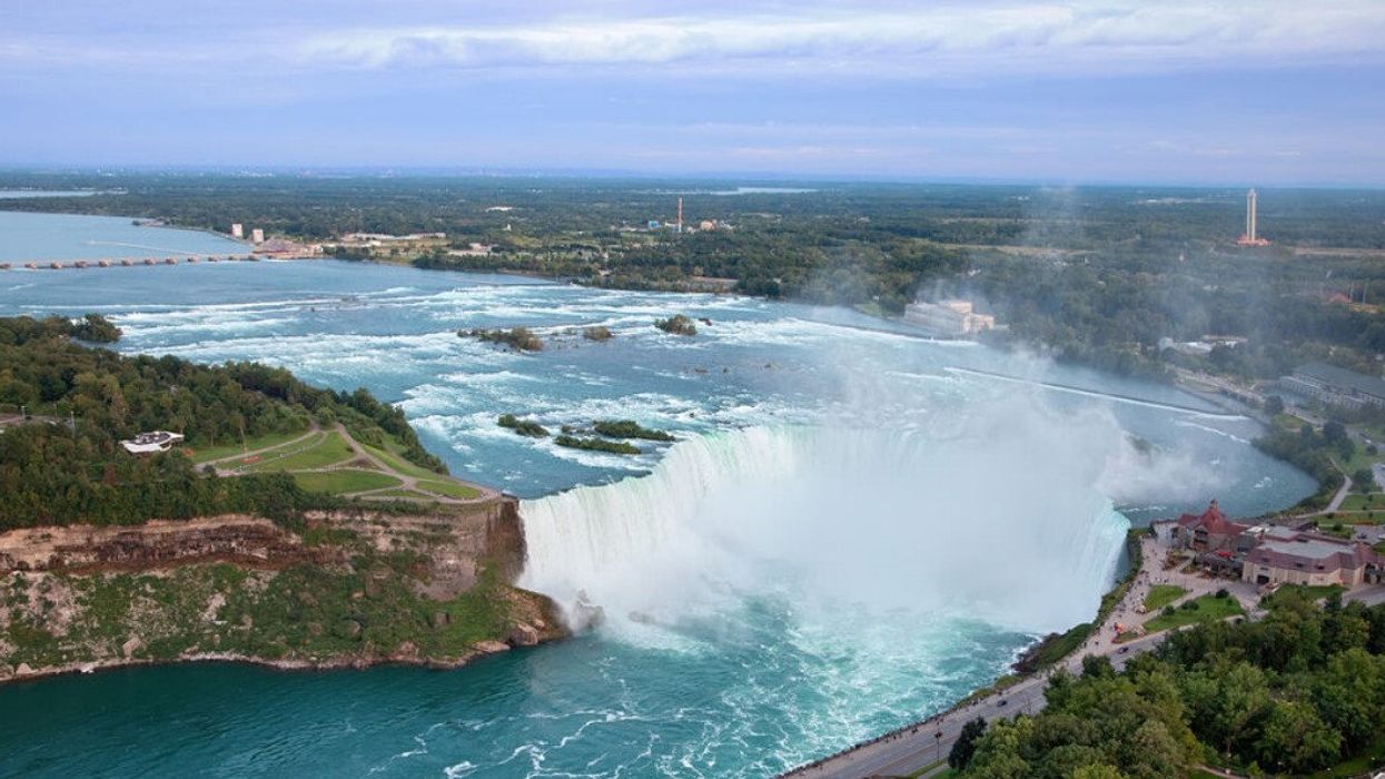 An aerial view of Niagara Falls.