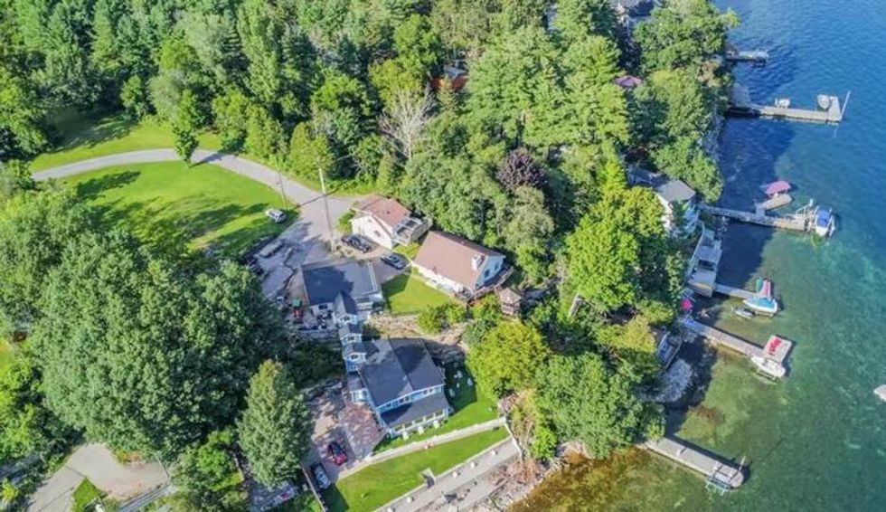 An aerial view of the property.