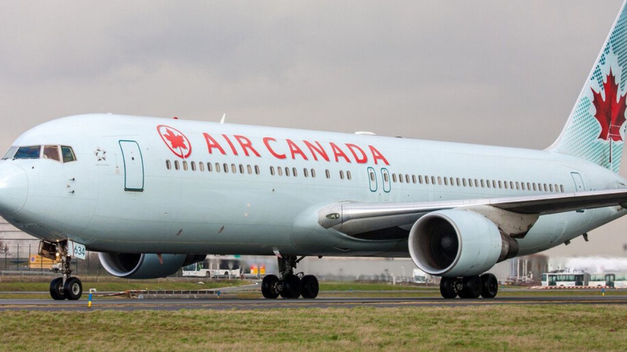 An Air Canada jet on the tarmac.