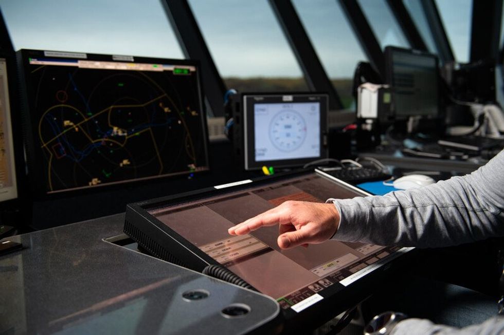 An Air Traffic Controller working.