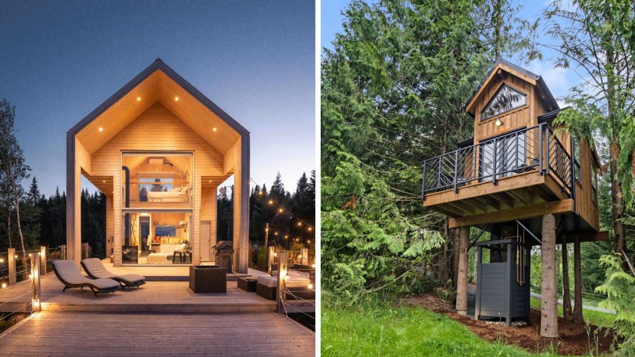 An Airbnb in Lac Beauport, QC. Right: An Airbnb in Chilliwack, BC.