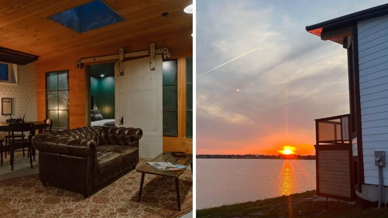 An Airbnb in Ontario. Right: An Airbnb in New Brunswick.