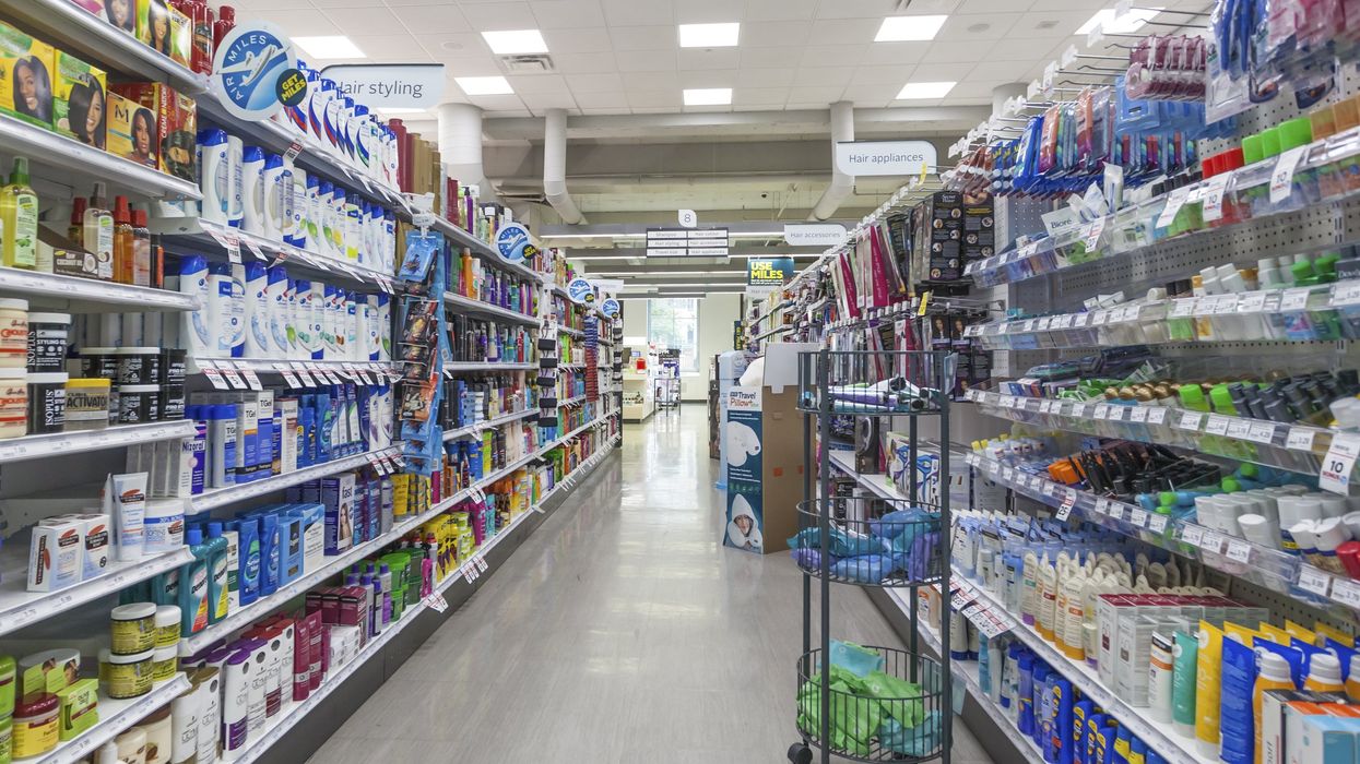 An aisle in a drugstore.