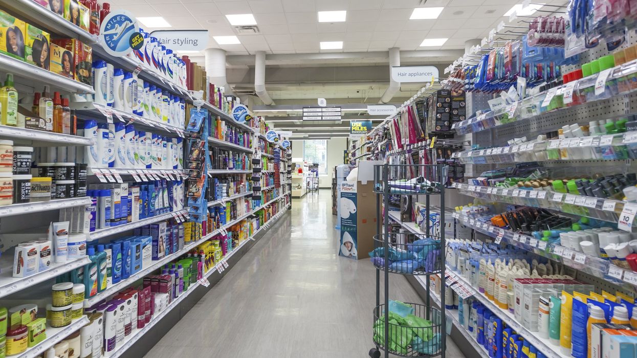 An aisle in a drugstore.
