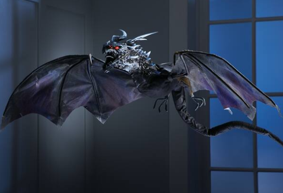 An animated dragon decoration.