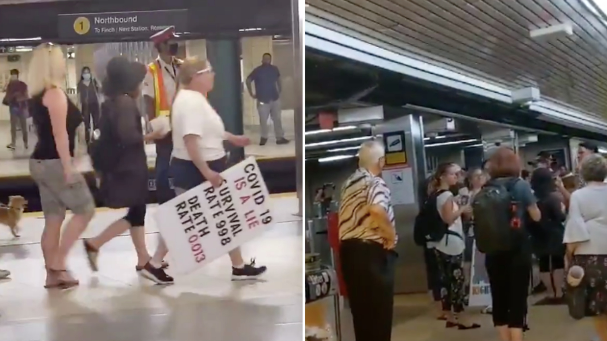 An Anti-Mask Protest On The TTC Took Over The Subway On Tuesday Morning