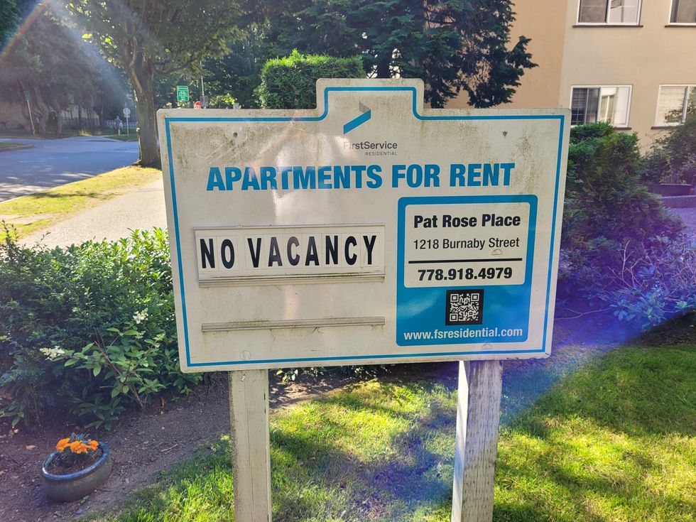 An apartment sign.