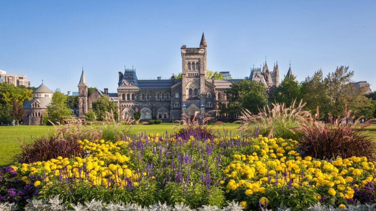 An Canadian university shrouded in flowers