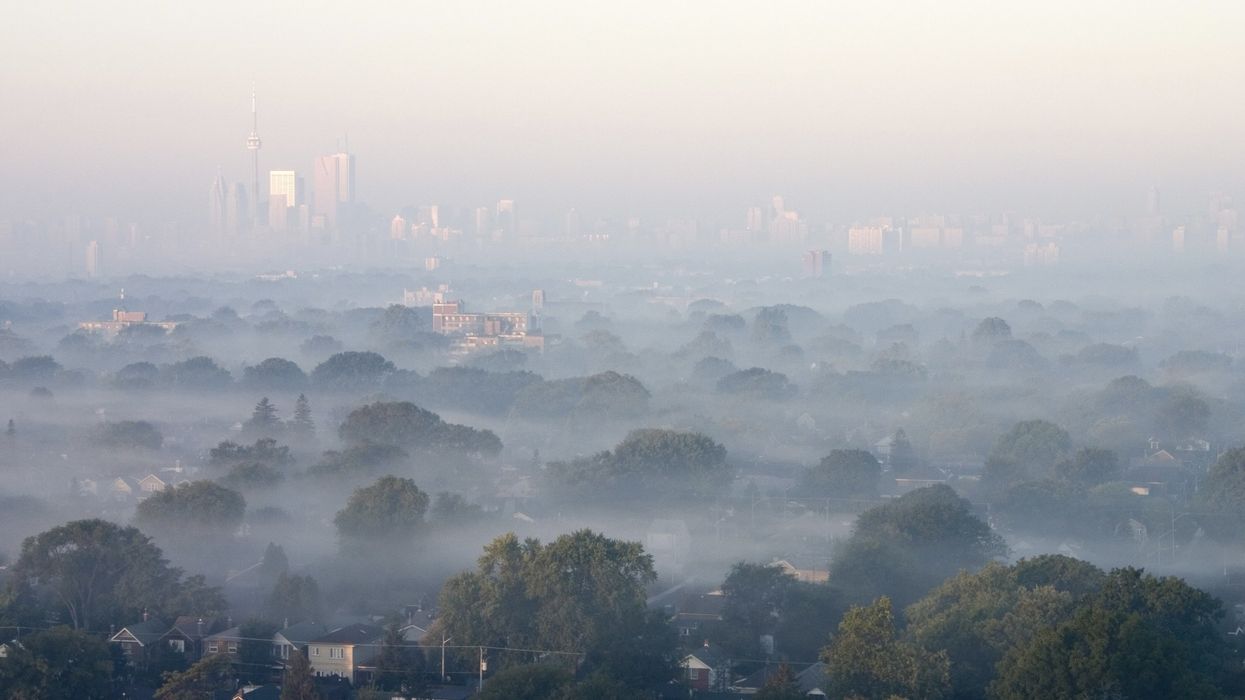 An early morning fog blanket in Toronto.