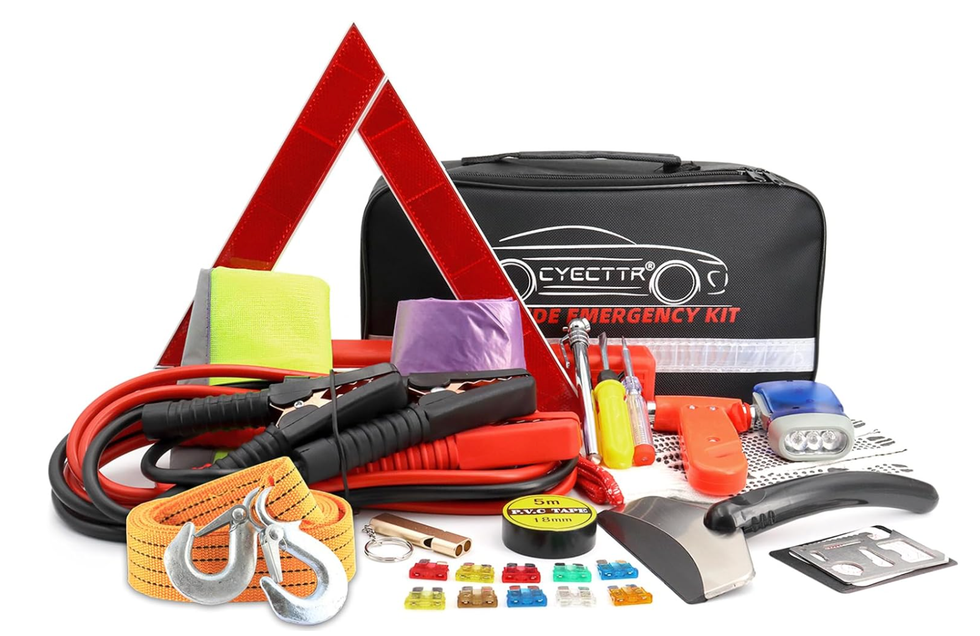 An emergency kit to keep inside your vehicle.