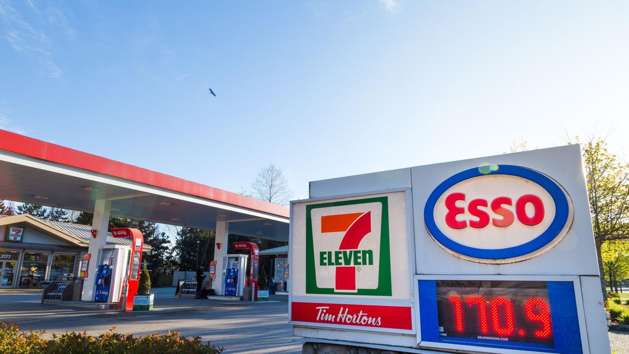 An Esso gas station showing the price of gas.