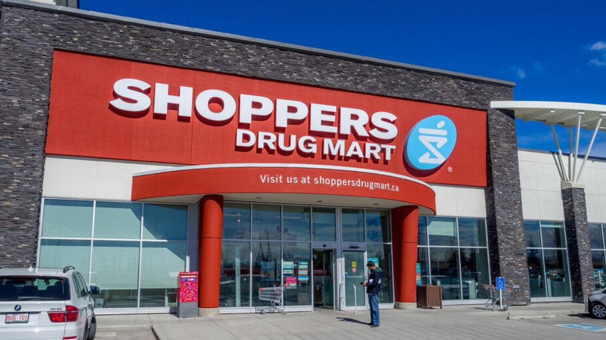 An exterior shot of Shoppers Drug Mart.