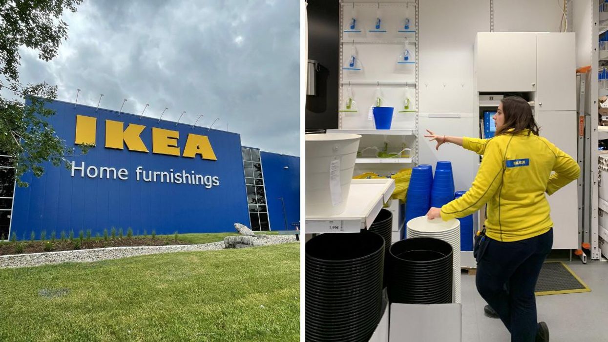 An IKEA store in Etobicoke. Right: IKEA Employees.
