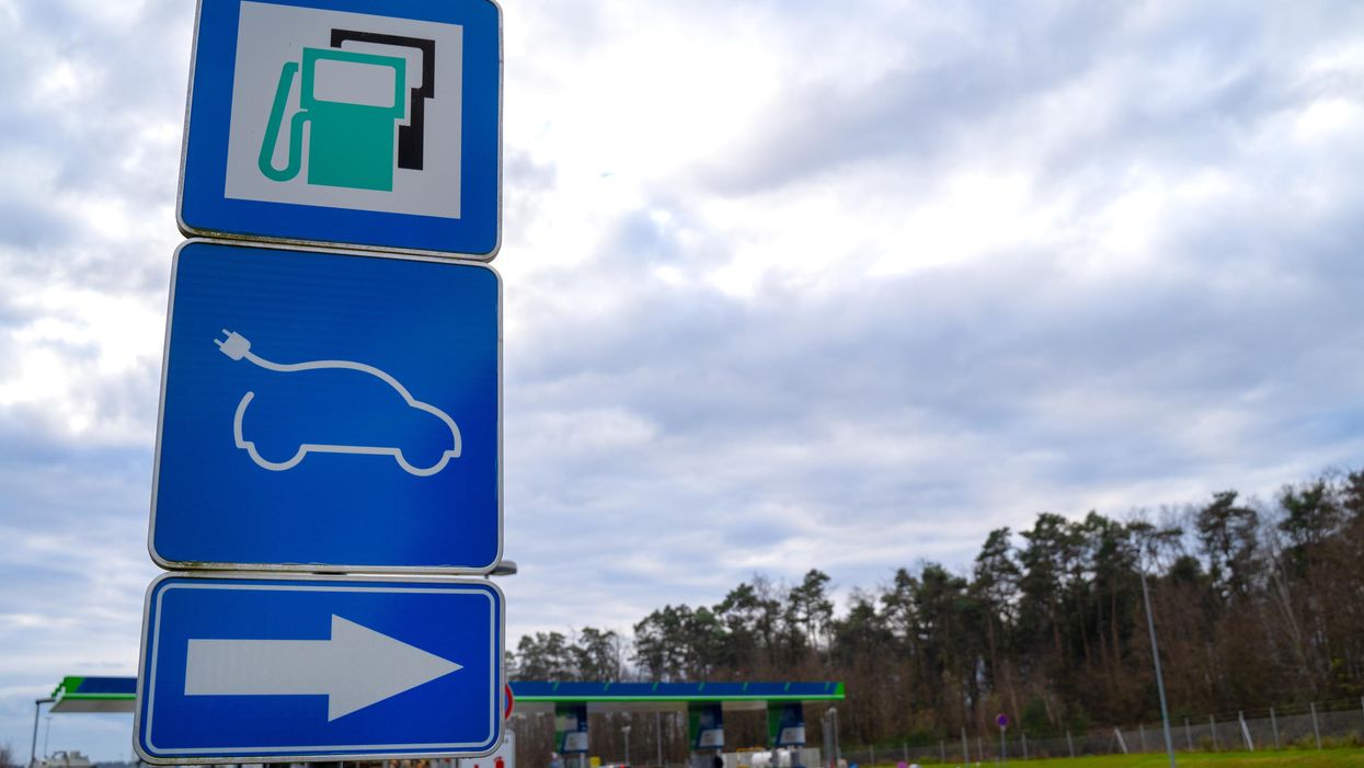 An illustrative photo of an electric vehicle charging station.