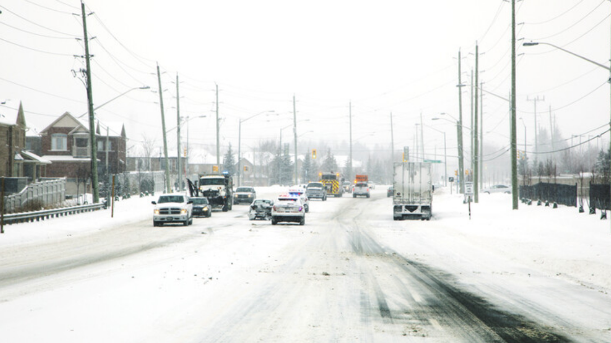 An Impaired Ontario Driver Fled From Police Before Crashing Into A Snowbank & A Cop Car