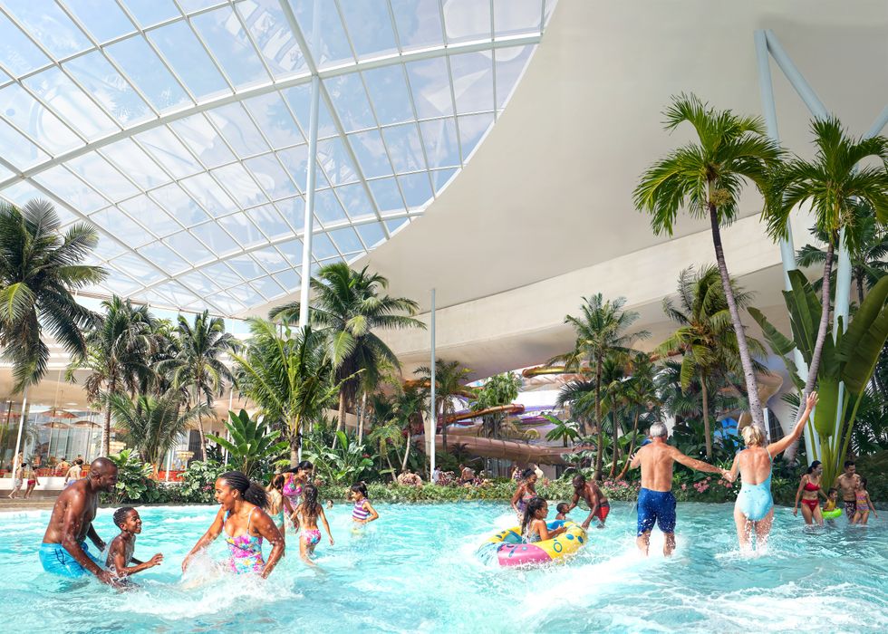 An impression of people in the wavepool.