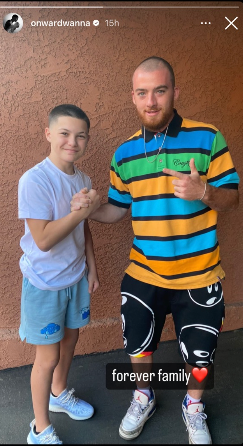 An Instagram story of Angus Cloud and Javon Walton.