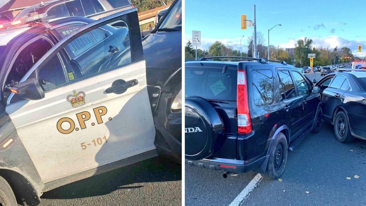 An Ontario Driver Fled A Crash Site On Highway 401 & Drove Right Into A Police Cruiser