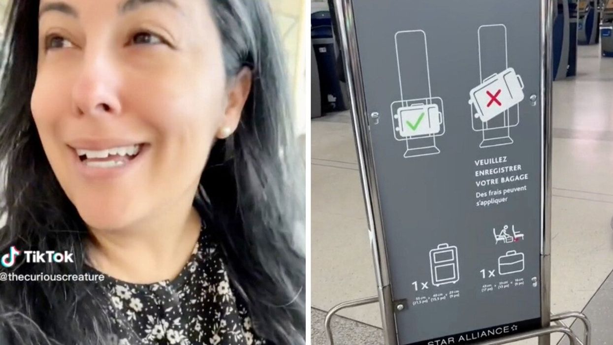 An Ontario TikToker warning travellers about Air Canada's baggage policy at Toronto Pearson Airport.