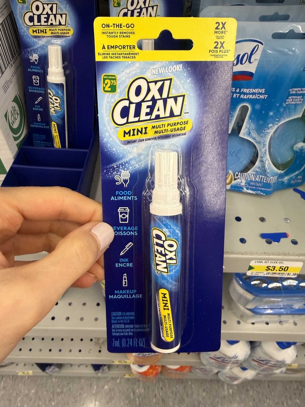 An OxiClean stain remover pen from Dollarama.