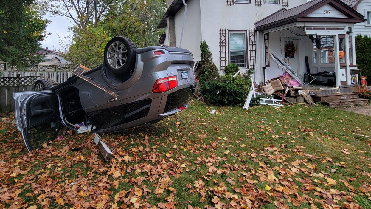 An SUV Crashed Into An Ontario Home & Flipped Onto Its Roof In A Chaotic Accident
