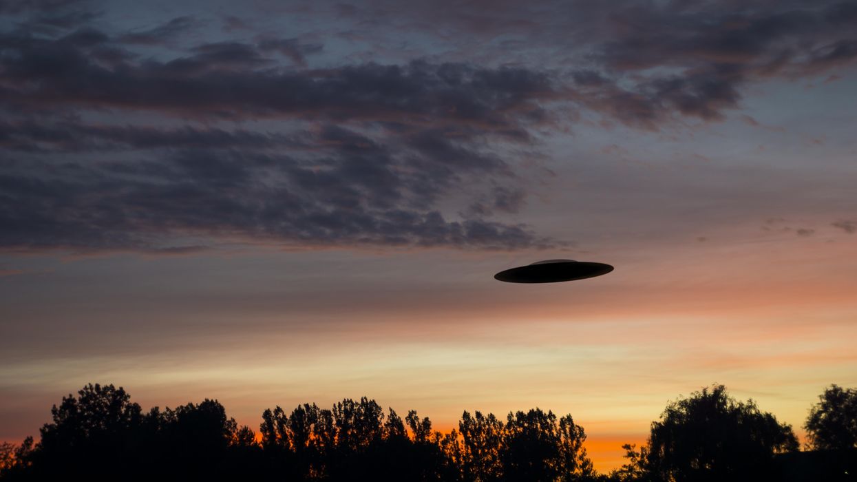An unidentified flying object in the sky.