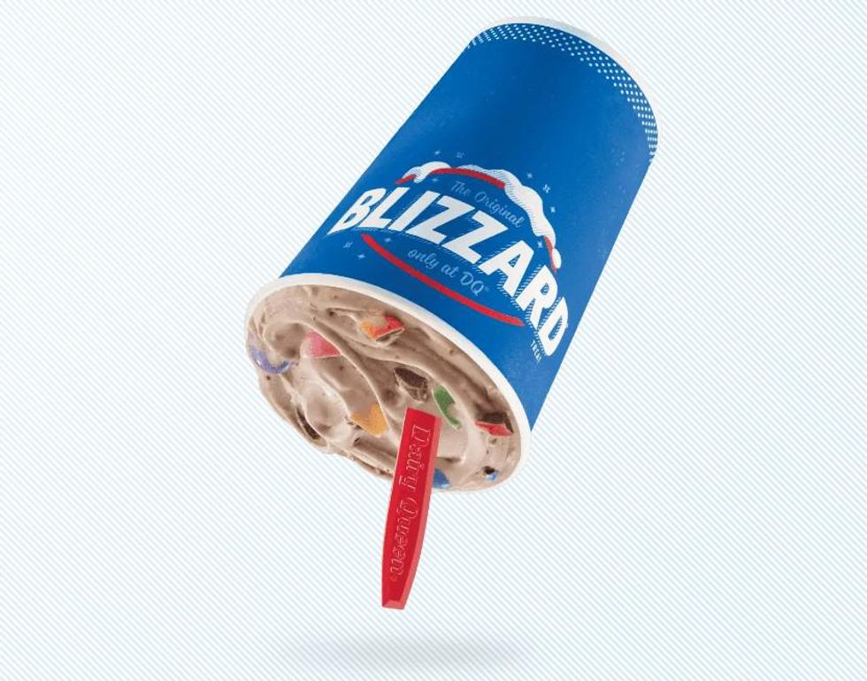 An upside down Smarties Blizzard.