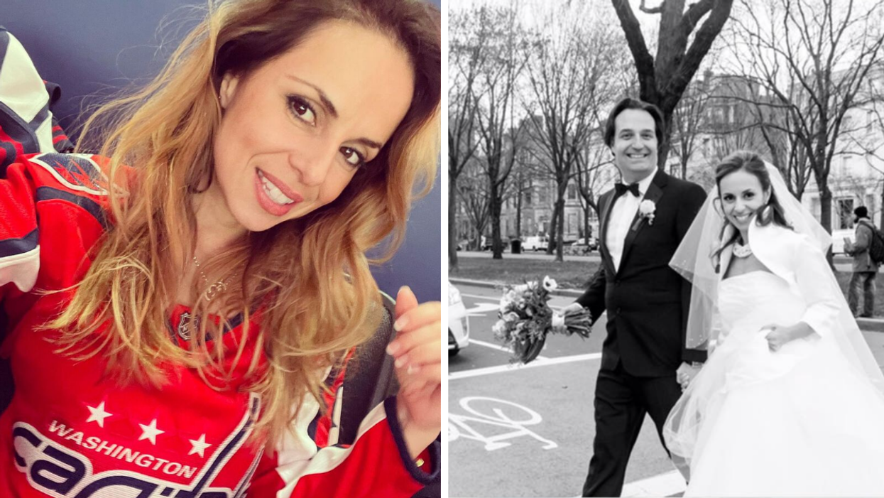 Ana Walshe in a jersey. Right: Brian Walshe and Ana Walshe on their wedding day.