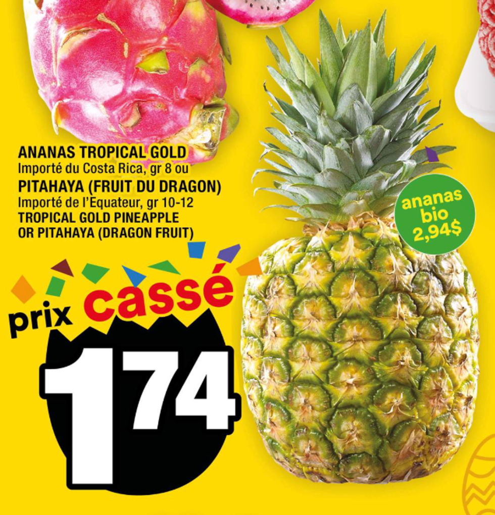 Ananas Tropical Gold en vente dans la circulaire du Super C.