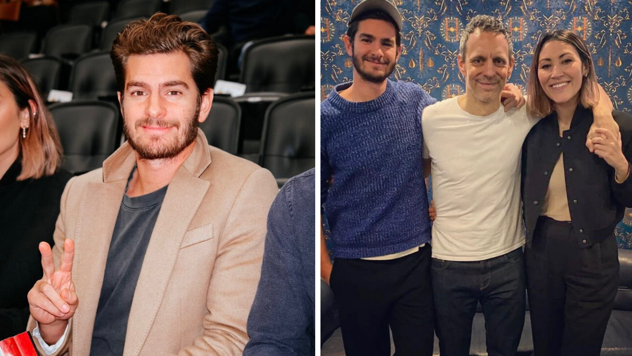 Andrew Garfield. Right: Trevor White, Eleanor Matsuura and Andrew Garfield.