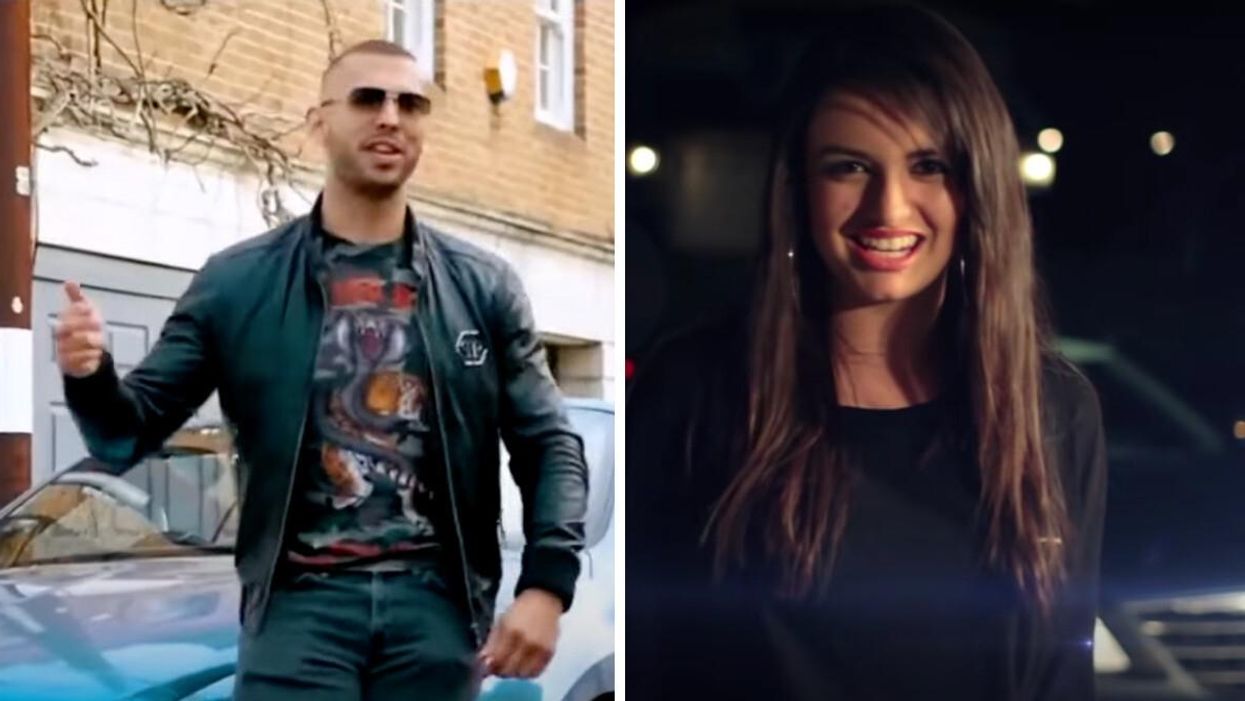 Andrew Tate. Right: Rebecca Black.