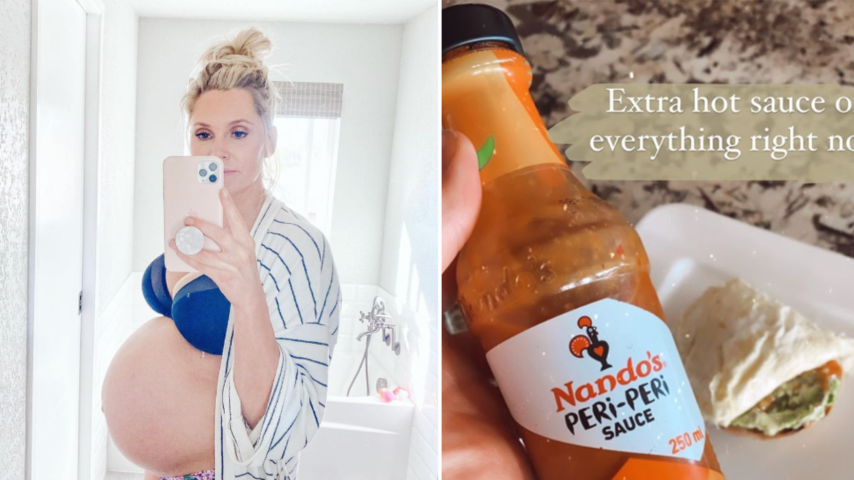 Angela Price essaie d'accoucher plus vite en mangeant de la sauce piquante de Montréal