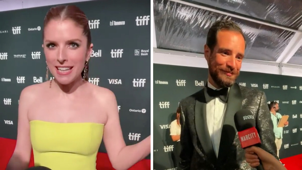 Anna Kendrick and Charlie Carrick on the TIFF red carpet.
