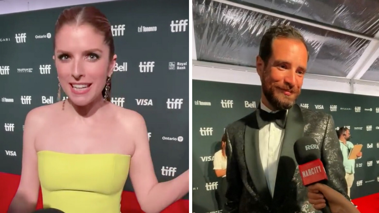 Anna Kendrick and Charlie Carrick on the TIFF red carpet.