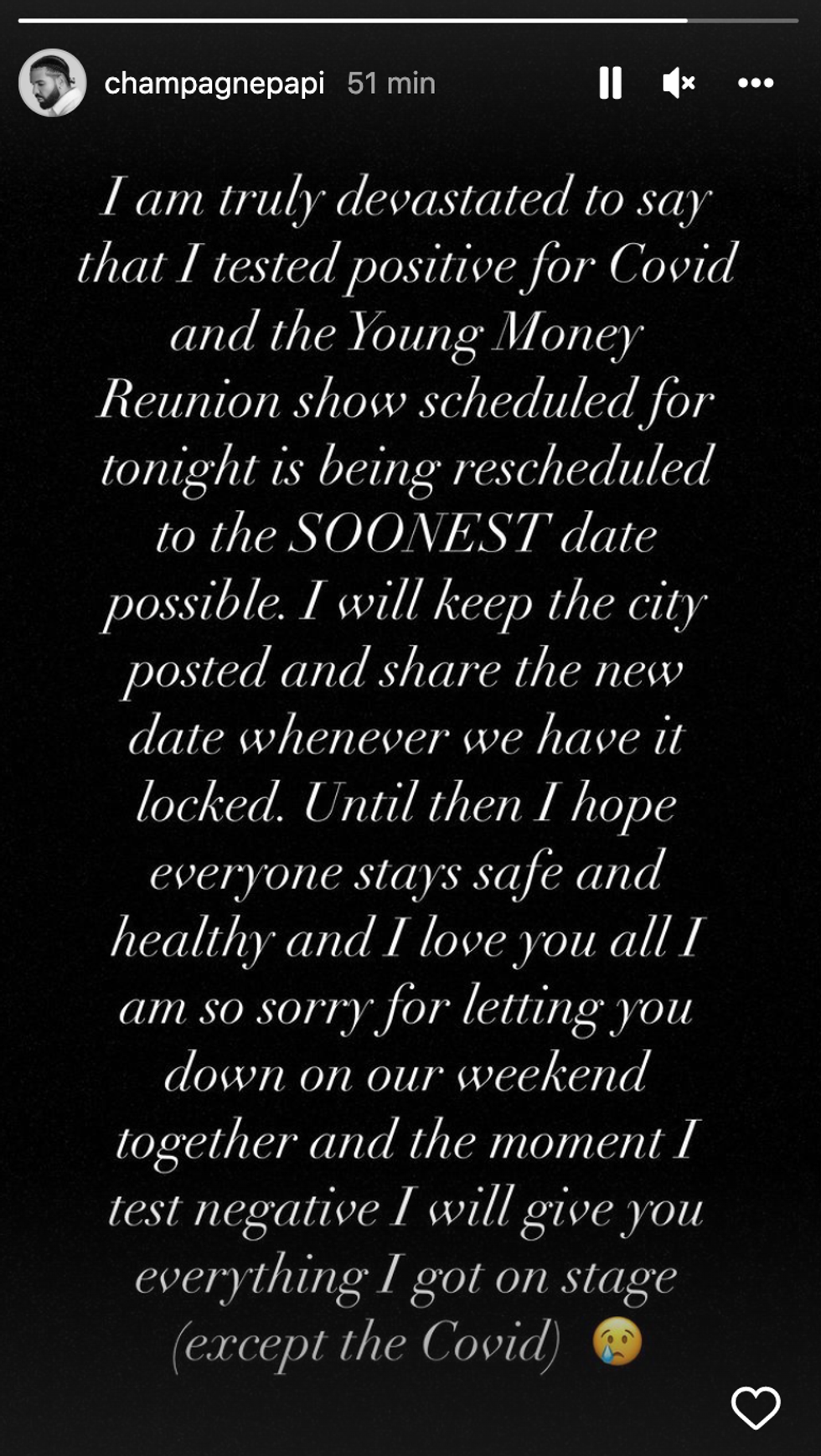 Annonce d'annulation de Drake.