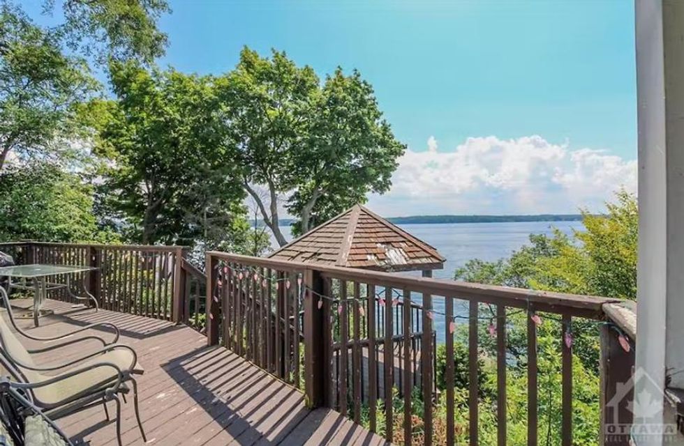 Another porch view looking out over the water.