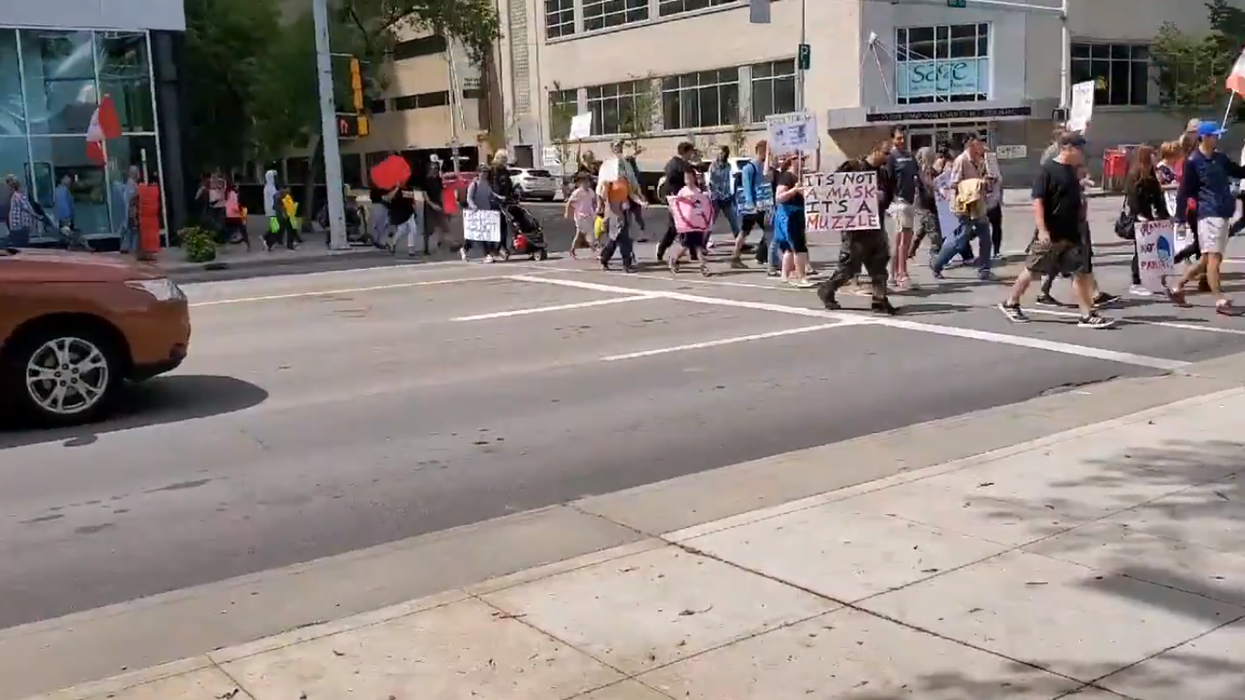 Anti-Mask Protests Took Place All Over Canada This Weekend (VIDEOS)