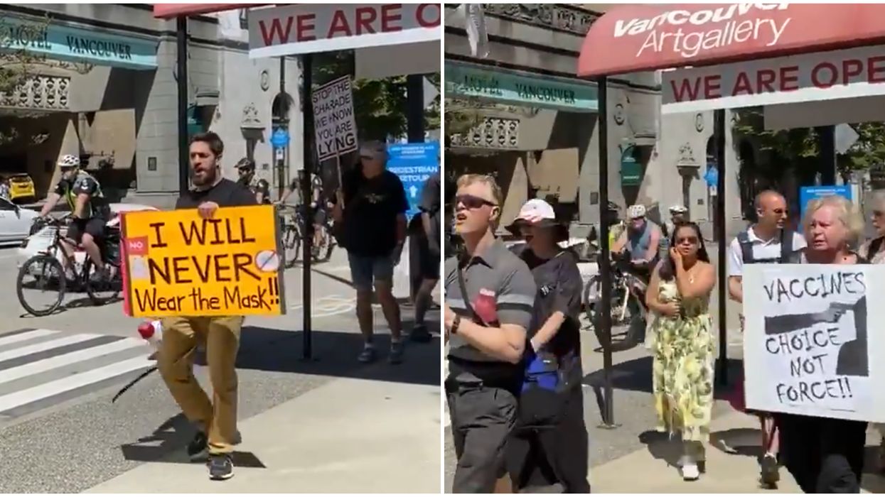 Anti-Mask Rally In Vancouver Chanted 'No New Normal' On Sunday (VIDEO)