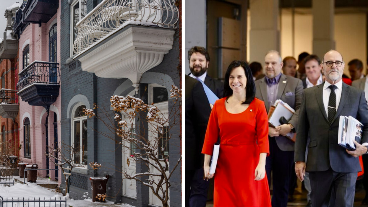 Appartements à Montréal. Droite : Valérie Plante.