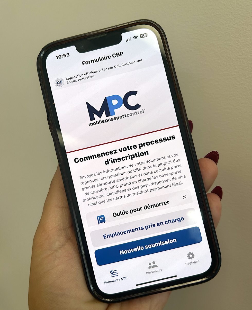 Application mobile MPC sur un t\u00e9l\u00e9phone cellulaire.