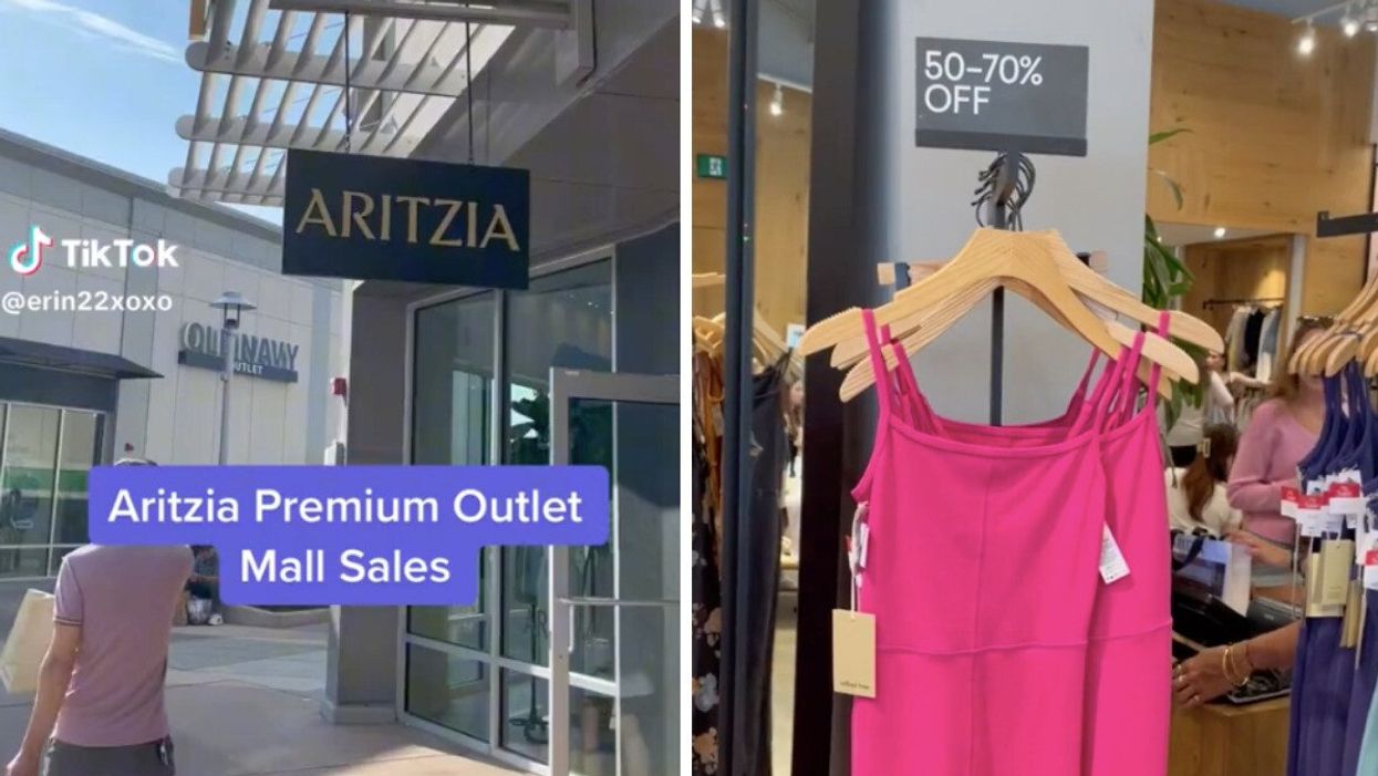 Aritzia at Toronto Premium Outlets. Right: Dress at Aritzia.